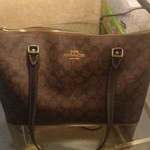 Coach Brown Signature Tote Bag